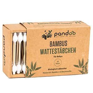 pandoo 4er Pack Bambus Wattestäbchen