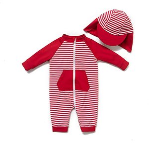 Baby Mädchen Ein stück 3/4 der ärmellänge UV-Schutz 50+ Badeanzug MIT Einem Reißverschluss（Rot-Strip