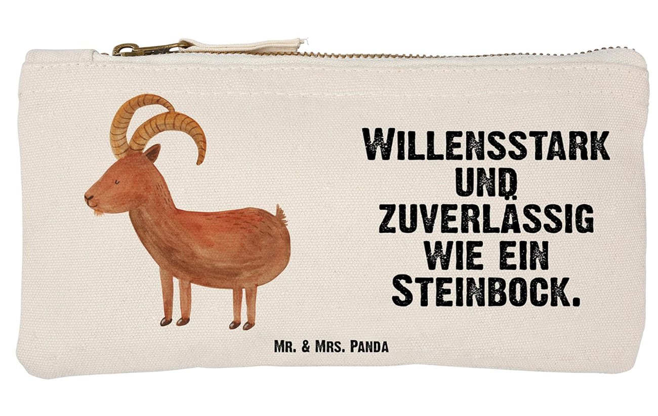 Mr. & Mrs. Panda Größe S Klein Schminktasche Sternzeichen Steinbock