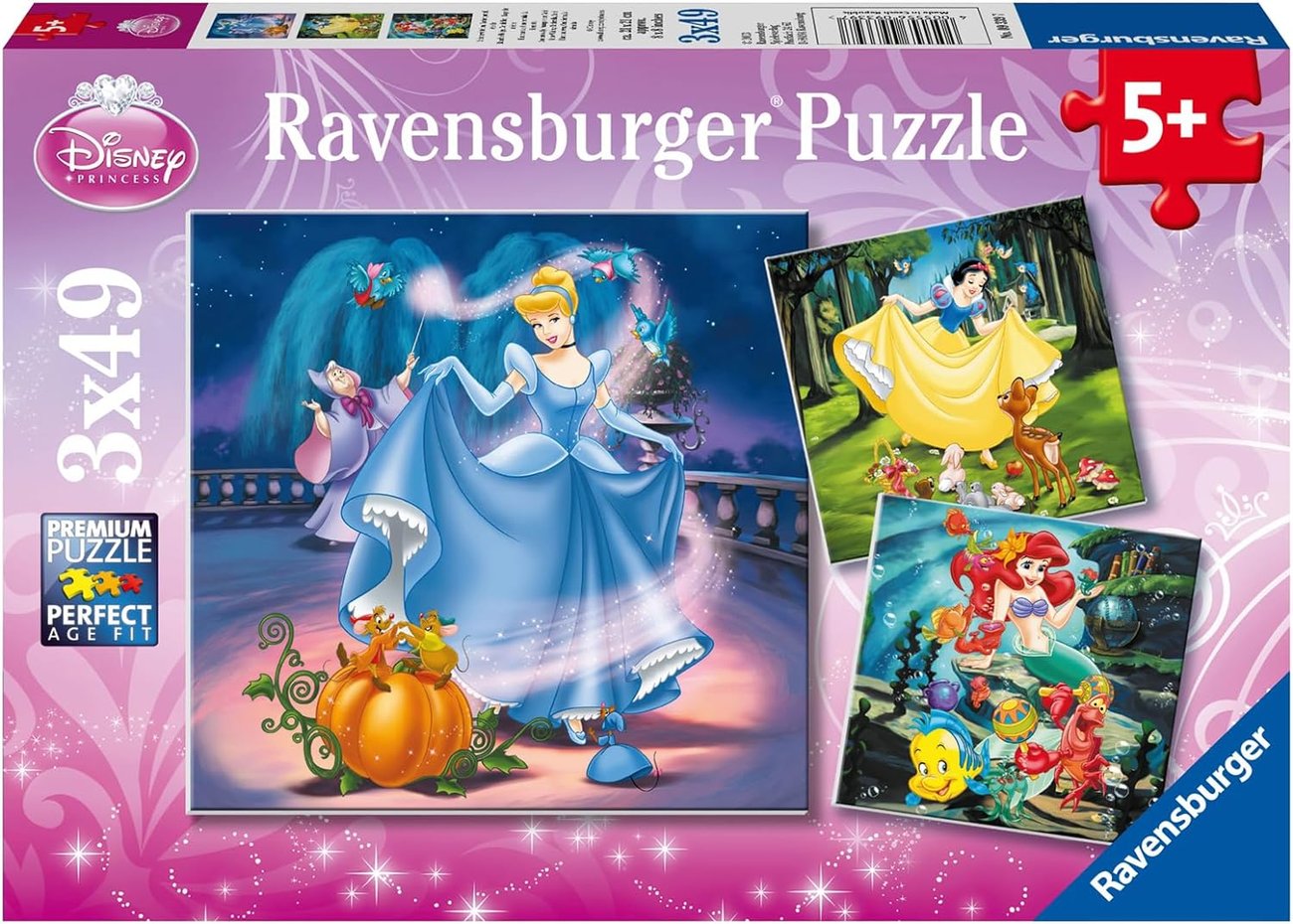 Ravensburger Kinderpuzzle - 09339 Schneewittchen, Aschenputtel, Arielle