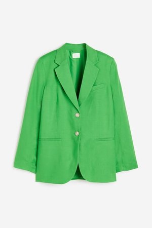 Einreihiger Blazer - Grün - Damen