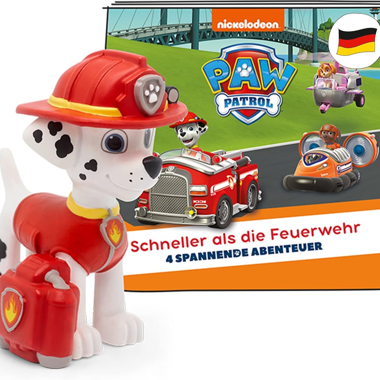 tonies Hörfiguren für Toniebox, Paw Patrol – Schneller als die Feuerwehr, Hörspiel mit 4 Geschichten