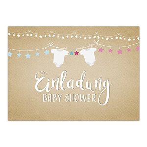 8 x Einladung Baby Shower Party