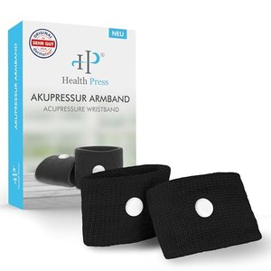 Akupressur Armband gegen Übelkeit Schwarz