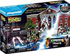 PLAYMOBIL Adventskalender 2021 - 70574 Back To The Future mit Sammelfiguren und Zubehörteilen der Sc