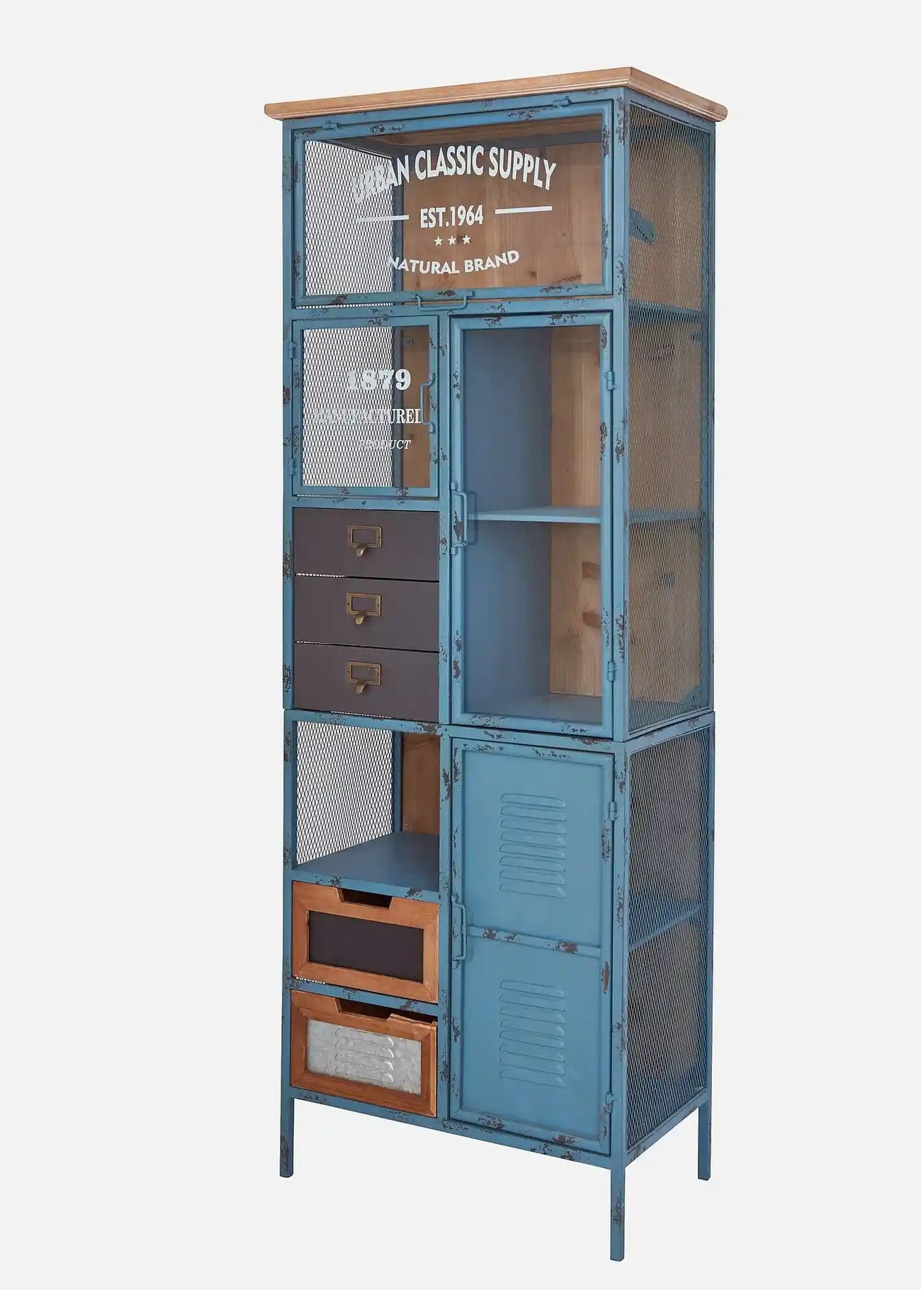 Vitrine in Spind-Optik
