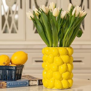 BIEN BEAU Zitronenvase, 17,8 cm hoch, mediterraner Stil