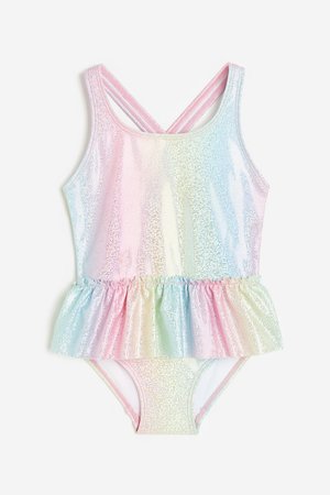 Flounce-trimmed swimsuit - Rosa