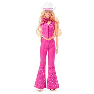 BARBIE THE MOVIE - Puppe für Barbie Filme Fans, Margot Robbie als Barbie. Sammelpuppe im Western-Out