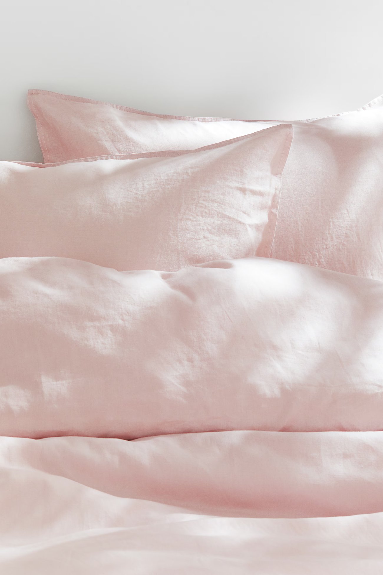 Bettwäsche aus Leinenmix für Doppel-/Kingsize-Bett - Rosa