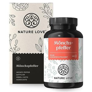 NATURE LOVE® Mönchspfeffer Kapseln - Premium: Mönchspfeffer 4:1 Extrakt aus Original Vitex Agnus Cas