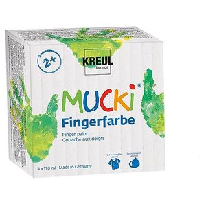 Kreul 2314 - Mucki leuchtkräftige Fingerfarbe, parabenfrei, glutenfrei, laktosefrei und vegan