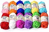 LIHAO 12x15g Strickwolle in 12 Farben