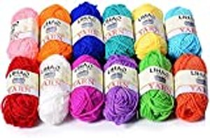 LIHAO 12x15g Strickwolle in 12 Farben