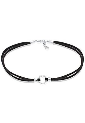 Elli Halskette Damen Choker Trend mit Velourleder schwarz in 925 Sterling Silber