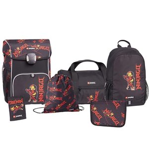 SKANDO BAGS LEGO NINJAGO Schulranzen-Set - 6-teiliges Komplettpaket. Geräumiger Schulranzen