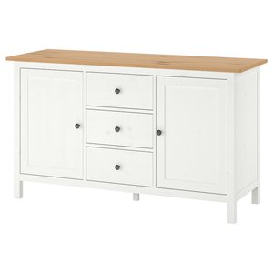 HEMNES Sideboard - weiß gebeizt/hellbraun 157x88 cm