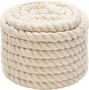 Baumwollseil 8mm 5m Weiß Seil Kordelband Makramee Garn