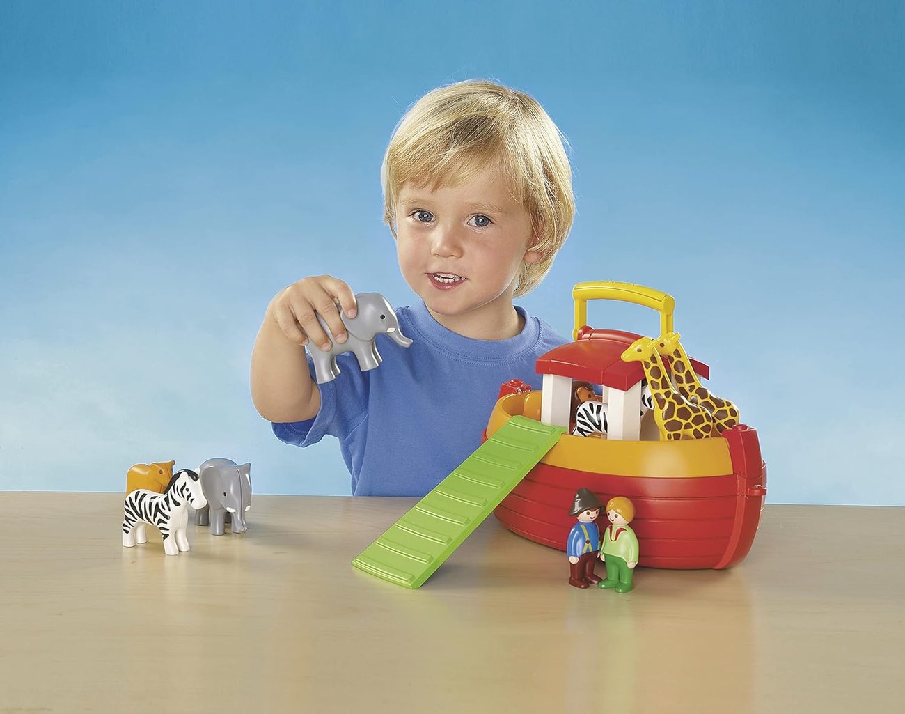 PLAYMOBIL 1.2.3 Meine kleine Mitnehm-Arche-Noah, mit 12 Tieren