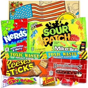 Heavenly Sweets Amerikanische Süßigkeiten und Schokolade Geschenkbox - Klassische Retro-USA-Leckerei