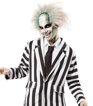 Rubie‘s offizielles „Beetlejuice”-Kostüm für Herren mit Perücke