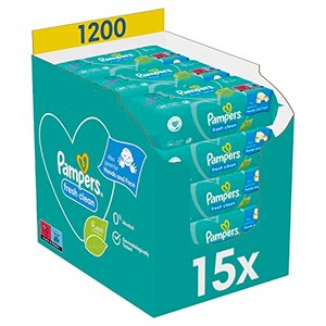 Pampers Fresh Clean Baby Feuchttücher, 1200 Tücher (15 x 80) Mit Frischem Duft