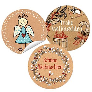 Logbuch-Verlag SET 3 x 24 Weihnachtsaufkleber Sticker