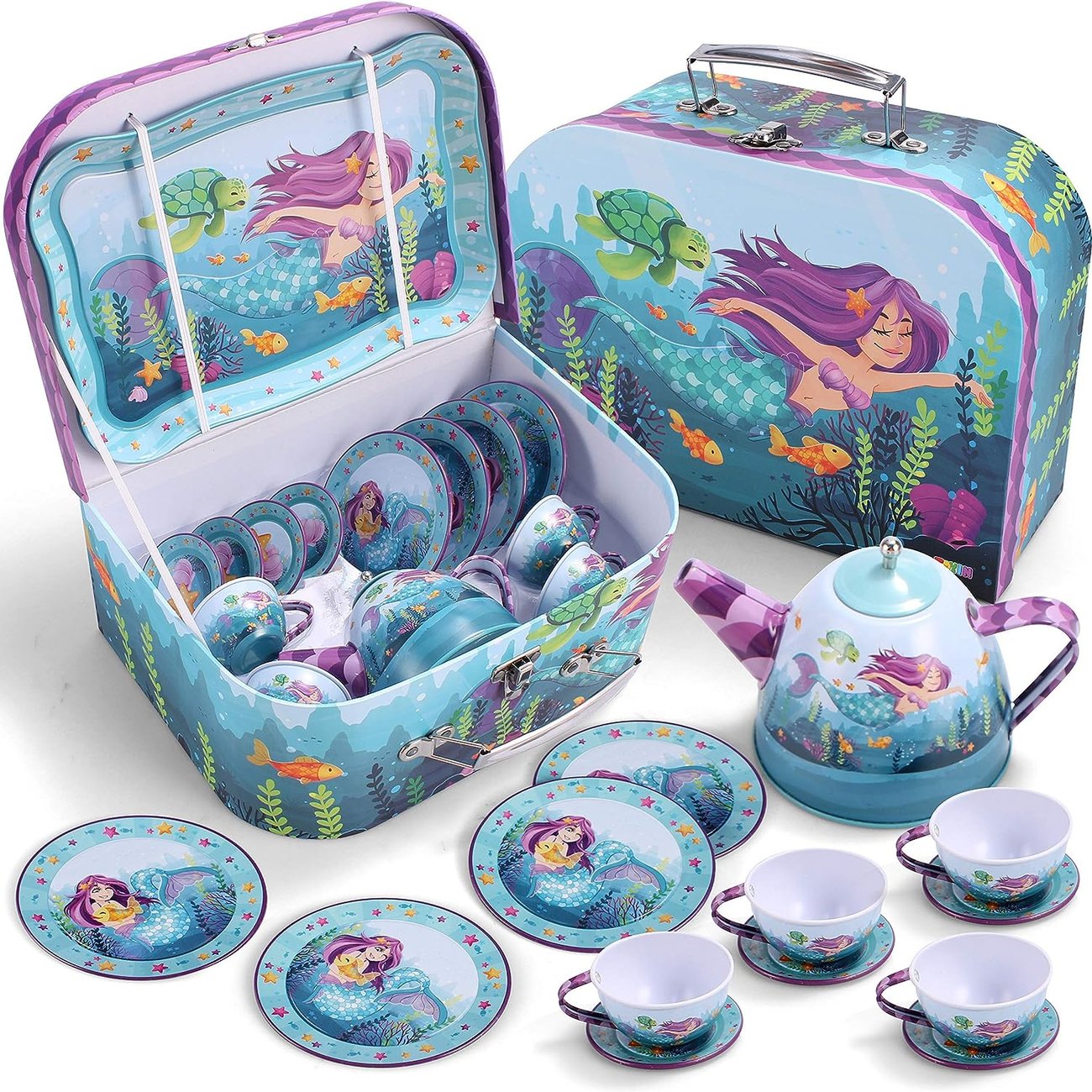 JOYIN Meerjungfrau Teekanne Set für Kinder