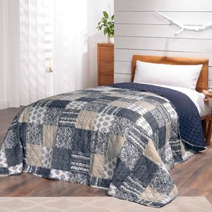 Tagesdecke Patchworkdecke Mellow Blue