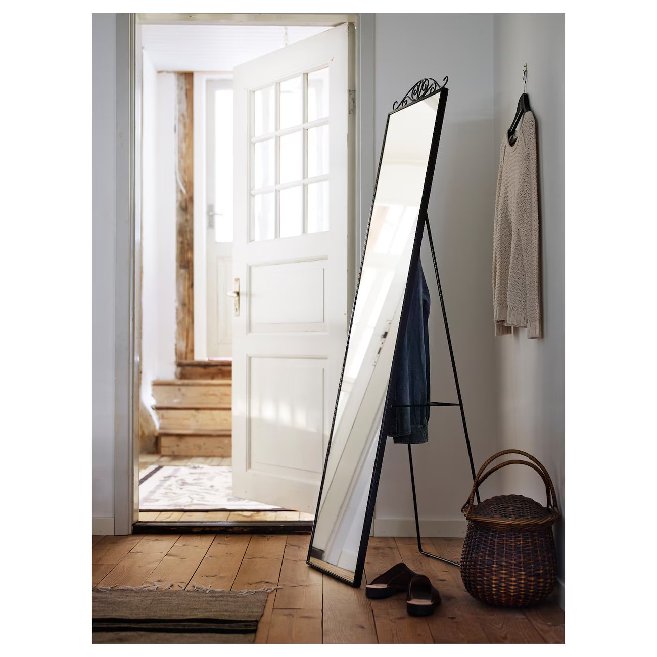 KARMSUND Standspiegel - schwarz 40x167 cm