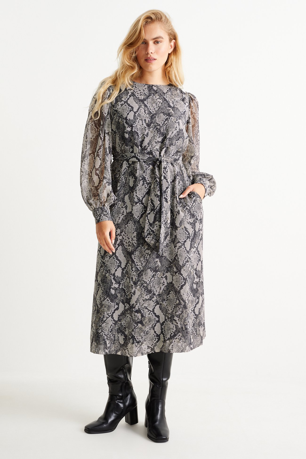 Chiffon-Kleid - gemustert