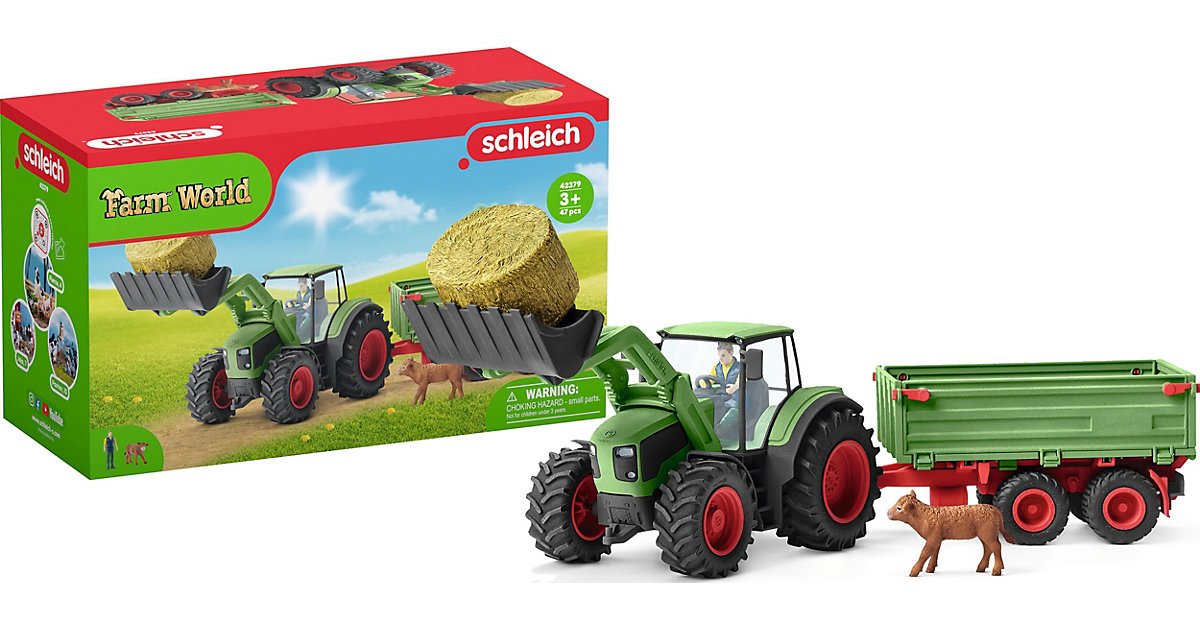 Schleich Farm World Traktor mit Anhänger