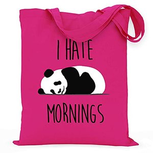 wowshirt Stoffbeutel I Hate Mornings Panda
