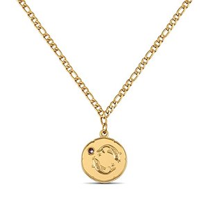 GD GOOD.designs Sternzeichen Kette Fische Gold mit Geburtsstein für Damen