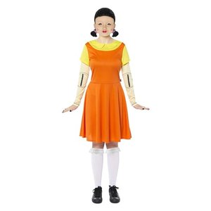 Amscan - Kostüm Squid Game Puppe, Kleid, Horror, Halloween, Karneval, Fasching
