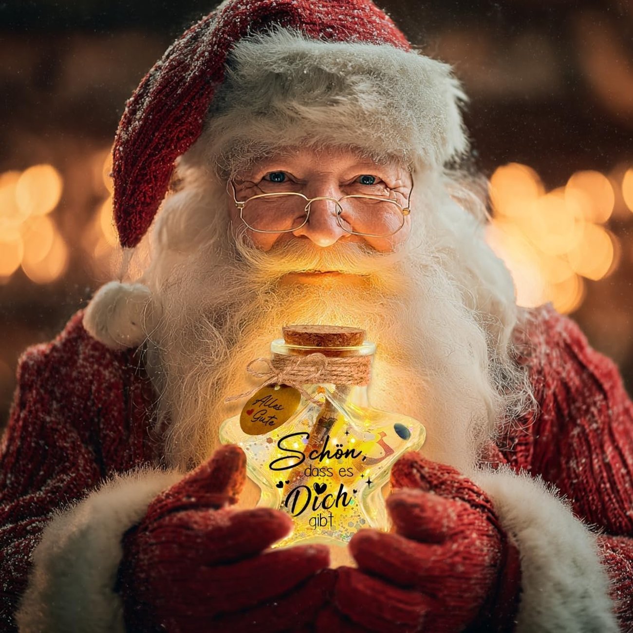 LED-Flaschenlicht in Sternform