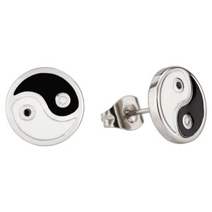 Ohrstecker Yin & Yang Silber aus Edelstahl 