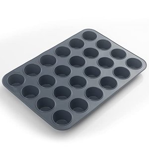 SUPER KITCHEN Mini Muffinform aus Silikon für 24 Muffins, Antihaft Muffinblech Antihaftbeschichtet B