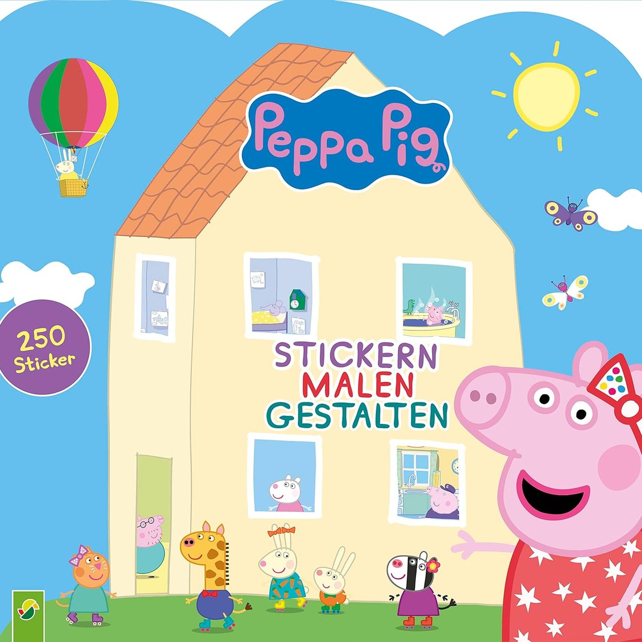 Peppa Pig- Stickern Malen Gestalten: Mit 250 tollen Stickern. Stickerbuch I Malbuch für Kinder ab 3 