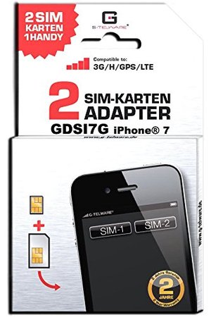 G-TELWARE GDSI7G Dual SIM Adapter kompatibel mit iPhone 7 UMTS/3G/HSDPA/GPS/LTE