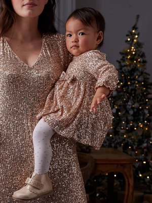 Festliches Baby-Kleid mit Pailletten in Gold