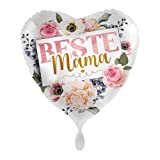 1 Folienballon Muttertag Geburtstag Beste Mama Herz rosa weiß