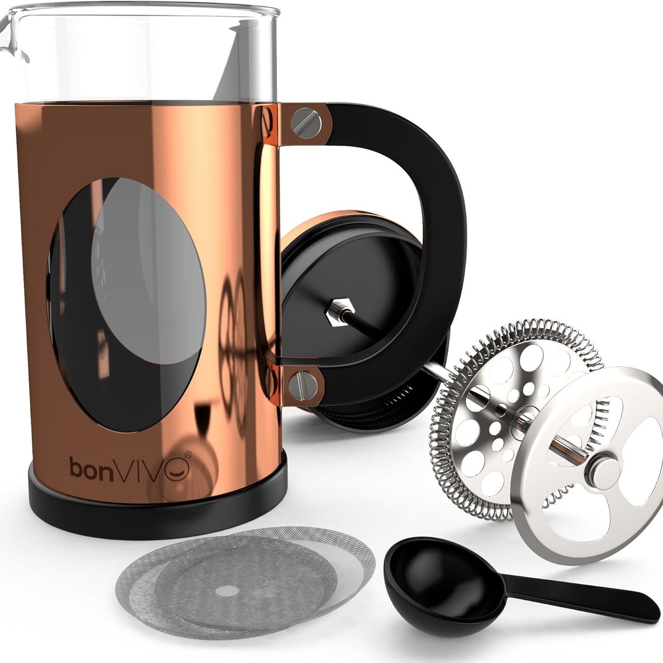 bonVIVO French Press, Kaffeebereiter in Kupfer