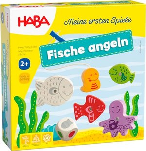 Haba 4983 - Meine ersten Spiele Fische angeln, spannendes Angelspiel mit bunten Holzfiguren, Lernspi