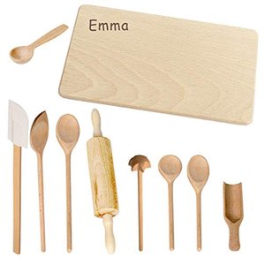 Holz Backset Kinder - INKLUSIVE Gravur mit Namen