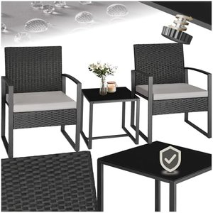 tectake Rattan - 2 Sessel mit Tisch