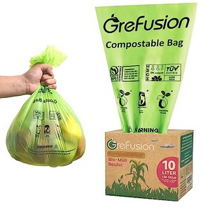 GreFusion Biomüllbeutel 10 Liter x 100 biologisch abbaubarer Folienbeutel