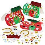 Baker Ross FE968 Weihnachtself Grußkarten - 6er Pack, Kartenrohlinge für die Kartenherstellung, Gest