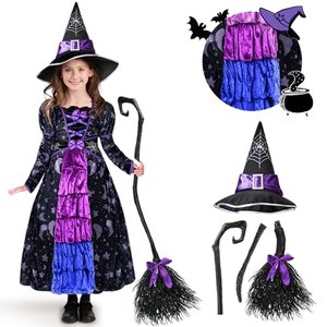 Spooktacular Creations lila Hexe Kostüm mit Sternen & Mond