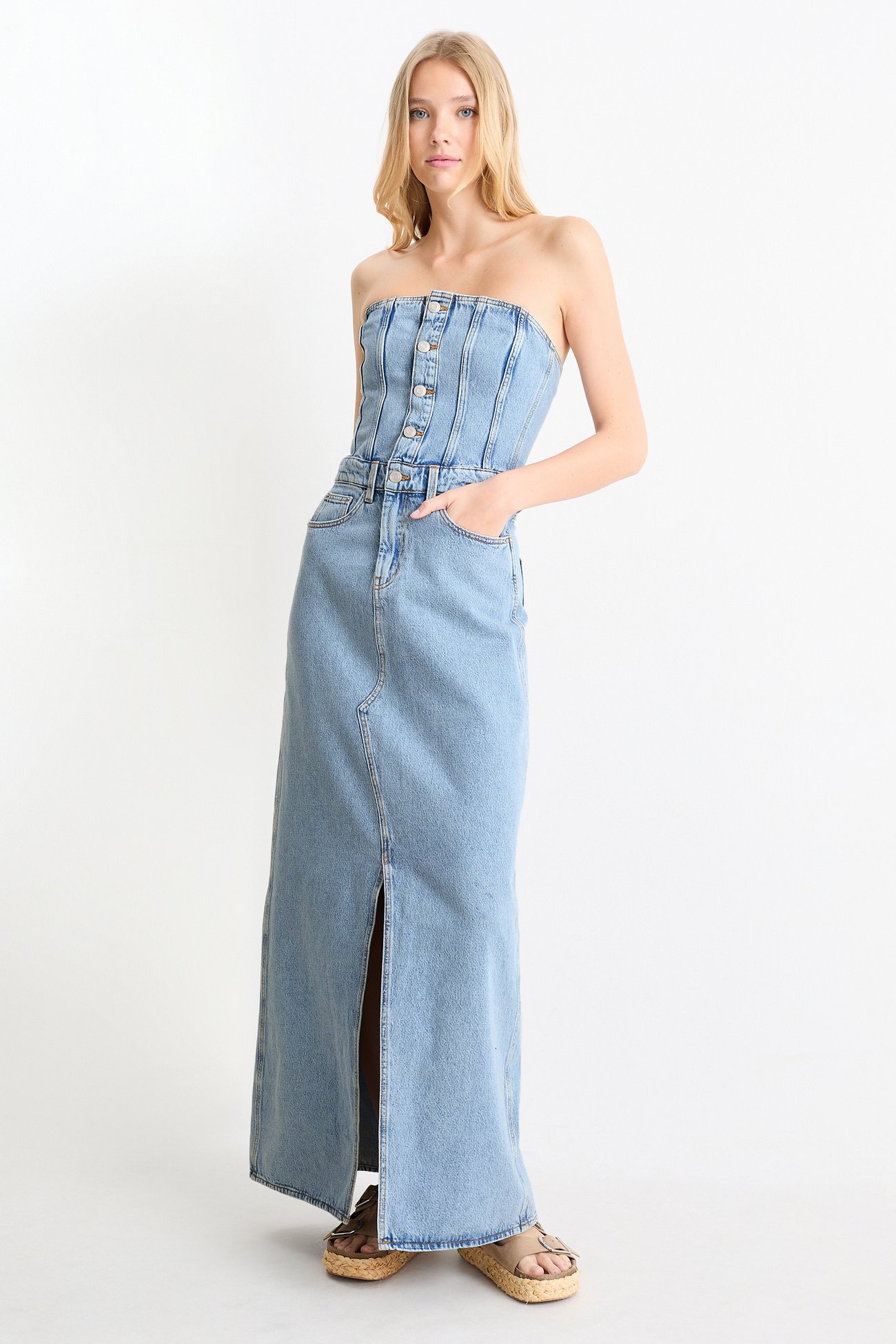 Jeans-Bandeau-Kleid